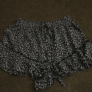 Black and White Ruffle Skirt